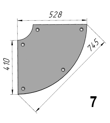 Р-504 (JB3000D.3-1; 1100014595) Торцевой сектор брони NFLG